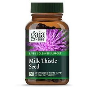  Gaia Herbs - Liver & Cleanse Support, Milk Thistle Seed (60 Liquid Phyto-Caps)