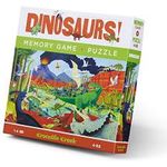 Crocodile Creek Dinosaurs 2-in-1 Puzzle + Game Set 48-piece Puzzle + 24-piece Memory Matching Game For Ages 4+ Heavy-duty Box For Storage Finished Puzzle Is 19” X 13”
