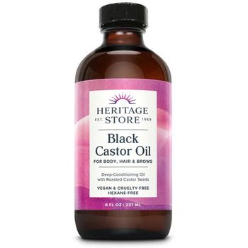 Heritage Store Black Castor Oil Traditionally Roasted Rich Hydration for Hair and Skin 237ml