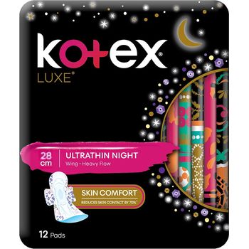 Kotex Ultrathin Overnight Pads with Wings 28cm 8s