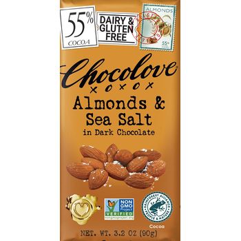 Chocolove Almonds And Sea Salt in Dark Chocolate 90g