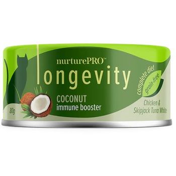 Nurture Pro Cat Longevity with Green Tea Essence GF Chicken & Skipjack Tuna White Meat Coconut 80g