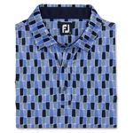 FootJoy Painted Tile Lisle Self Collar Navy / Blue Violet / Grey