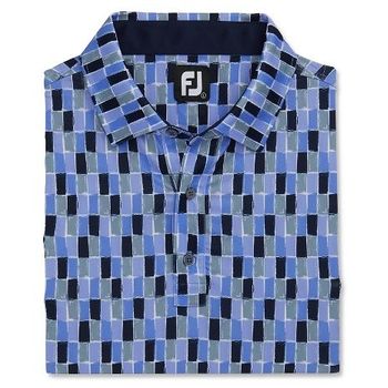 FootJoy Painted Tile Lisle Self Collar Navy / Blue Violet / Grey