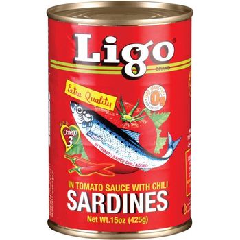 Ligo Big Sardines Tomato Sauce Chilli Red 425g