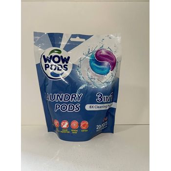WOW LAUNDRY PODS 3IN1 DETERGENT 20s