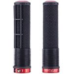 DMR DeathGrip Race II Flangeless Lock-On Grips Thick Pair Black/Red Clamps