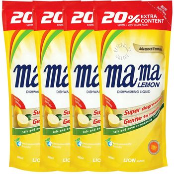 Mama Lemon Gold Dishwashing Liquid Refill Natural Lemon 600ml