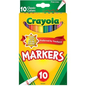 Crayola Markers Classic Colors Fine Line 10 Pack