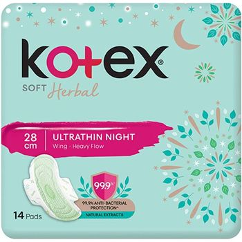 Kotex Soft Herbal Ultra Thin Night Wing Heavy Flow 28cm Sanitary 14 Pads