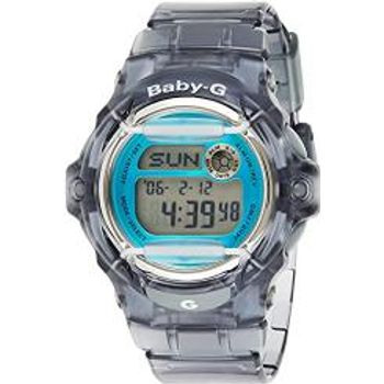 Casio Baby-g Bg169r-8b Face Protector Ion-plated Metal Grey Blue Watch Digital