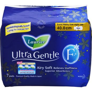 Laurier F Ultra Gentle Night Pads Slim Extra Heavy 40cm