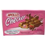 Apollo Checker Bersalut Coklat Dan Wafer Isi Krim Strawberi 24pcs x 18g