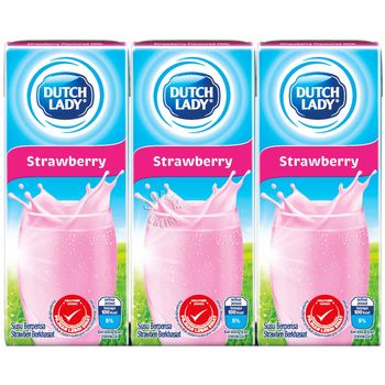 Dutch Lady Pure Farm Uht Flavoured Milk Strawberry