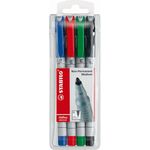 Stabilo OHPen Universal Non-Permanent Marker Medium Tip, Pack of 4, Assorted Color
