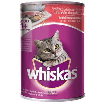 Whiskas Can Adult Sadins Calamari And Prawns 400g