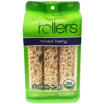 Usda Organic Crunchy Original Brown Rice Rollers New Mixed Berry Flavor 6 Rollers
