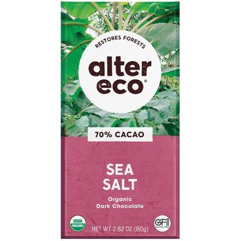 Alter Eco Deep Dark Sea Salt Chocolate Bar 80g