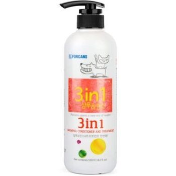 Forcans 3 In 1 Shampoo and Conditioner for Cat and Dog, 550ml
