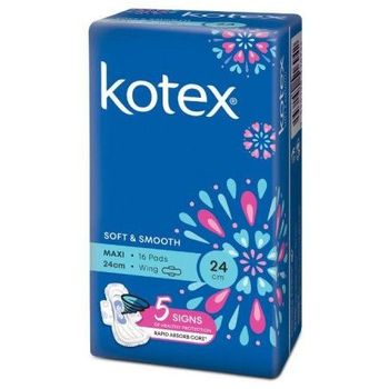 Kotex Soft & Smooth Maxi Wing 24cm 16pcs