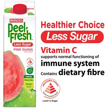 Marigold Peel Fresh Juice Pink Guava Less Sugar 1L