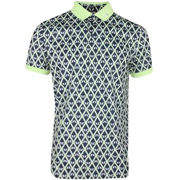 J. Lindeberg Golf Shirt Tour Tech Print Reg Fit L Geo JL Navy