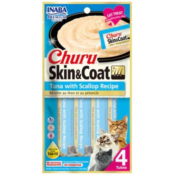 Inaba Churro Skin And Coat Tuna And Oyster Treats For Cats 56g