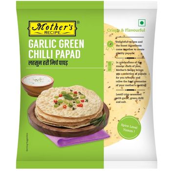 Mother's Recipe Garlic Green Chilli Papad 180g