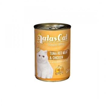 Aatas Cat Canned Food Soupy Stew Red Meat Tuna & Chicken 400g