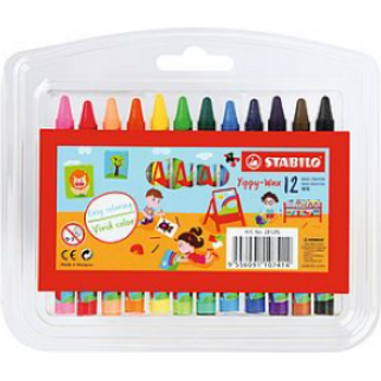 Stabilo Yippy Wax Crayons Wallet of 12 2812PL