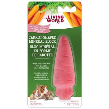 Living World Carrot-Shaped Mineral Block for Small Animals 39g