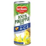 Del Monte Unsweetened Pineapple Juice With Vitamins Ace 240ml