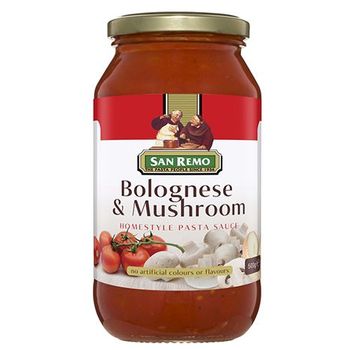 San Remo Homestyle Pasta Sauce Bolognese Mushroom 500g