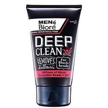 Men's Biore Double Scrub Facial Soap For Dull Skin Deep Fresh Exfoliation 100g