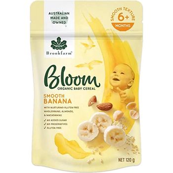 Brookfarm Bloom Organic Smooth Banana Baby Cereal 120g