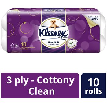 Kleenex Ultra Soft Toilet Tissue Rolls Cottony Clean