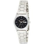 Casio Ltp-v006d-1b2 Women's Standard Stainless Steel Black Dial Date Watch