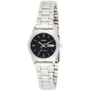 Casio Ltp-v006d-1b2 Women's Standard Stainless Steel Black Dial Date Watch