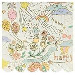 Meri Meri Rainbow Happy Doodle Large Paper Napkins Childrens Party Table