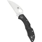 Spyderco Delica 4 Lightweight Signature Folding Knife With 287" Wharncliffe Steel Blade And High-strength Frn Handle Plainedge C11fpwcbk