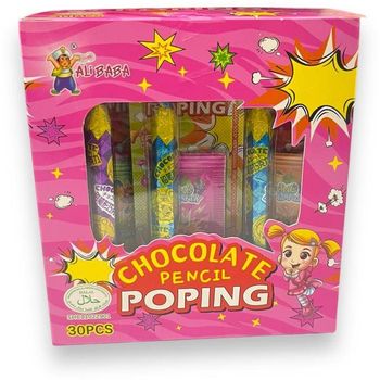 Ali Baba Chocolate Pencil Popping Candy (30s) – Pelbagai Warna Kotak