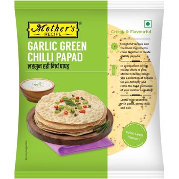 Mother's Recipe Garlic Green Chilli Papad 180g