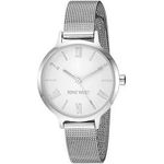 Nine West Women's Nw 2229svsv Silver-tone Mesh Bracelet Watch