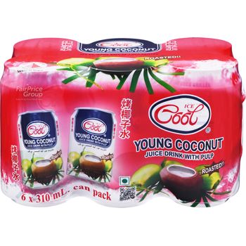 Ice Cool Young Coconut Can Juice Pulp Roasted