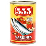 555 Sardines In Tomato Sauce With Chili Hot 155g