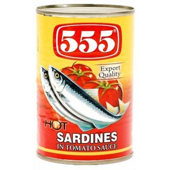 555 Sardines In Tomato Sauce With Chili Hot 155g