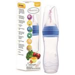 Autumnz Silicone Squeeze Feeder with Spoon Stand Neck Blue 120ml