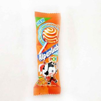 Alpenliebe Pop Cream Orange Flavour Lollipop Toffee 8g