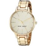 Nine West Women's Crystal Accented Gold-tone Bracelet Watch