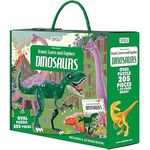 Sassi: Travel, Learn & Explore - Dinosaurs - 205pc Puzzle & 32-Page Book, Jurassic Educational Set